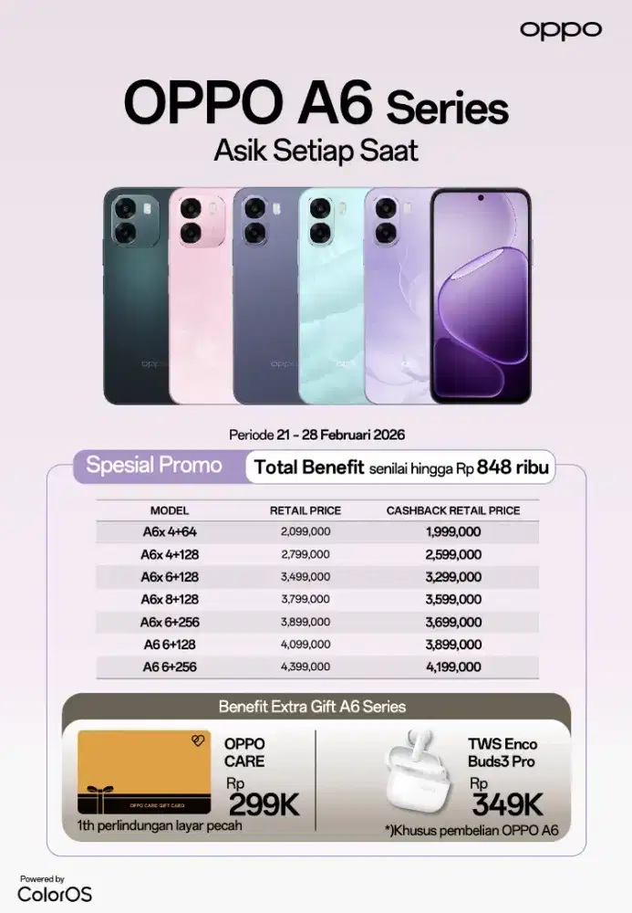 PROMO CASHBACK OPPO A6 SERIES