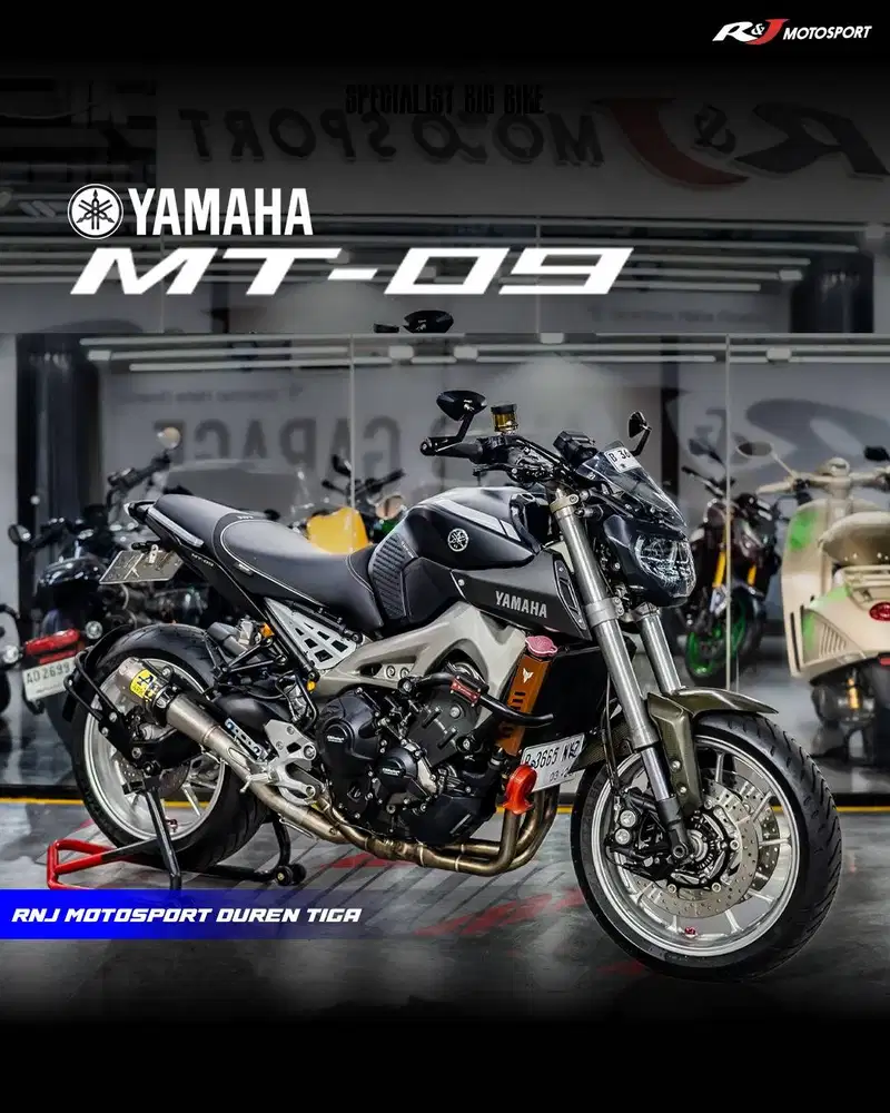 Yamaha MT 09 MT09 Knalpot Arrow Km 22.000an warna Hitam Full Paper  ‎