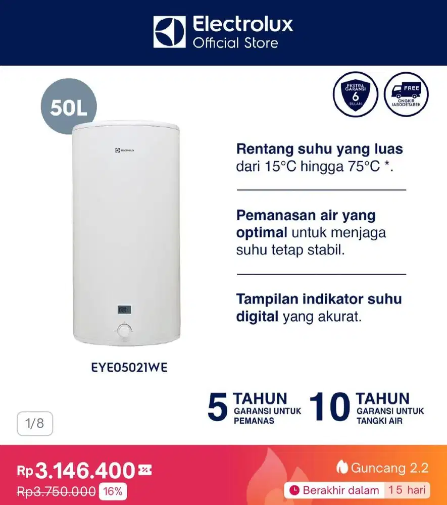 Water Heater Electroluxe 50L