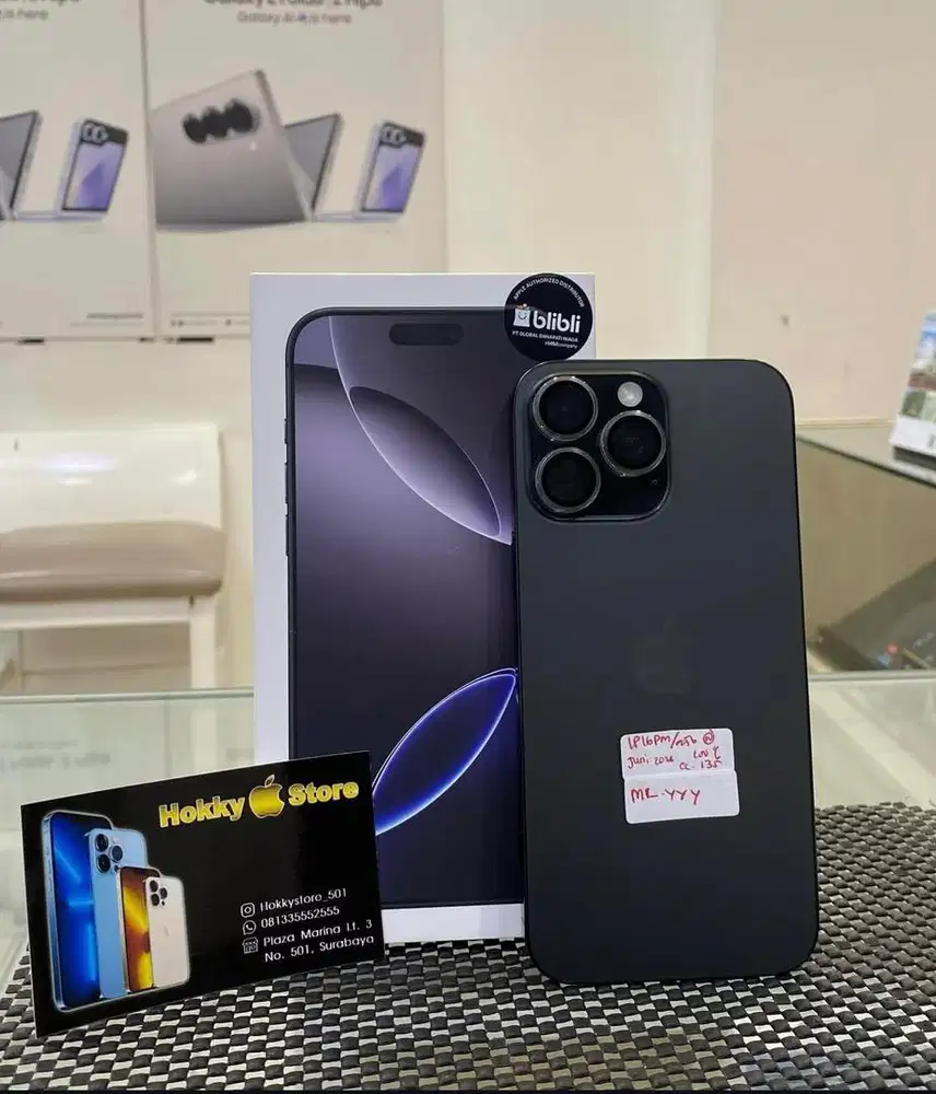 Iphone 16promax/256gb black titanium garansi ibox juni 2026 bh 100%