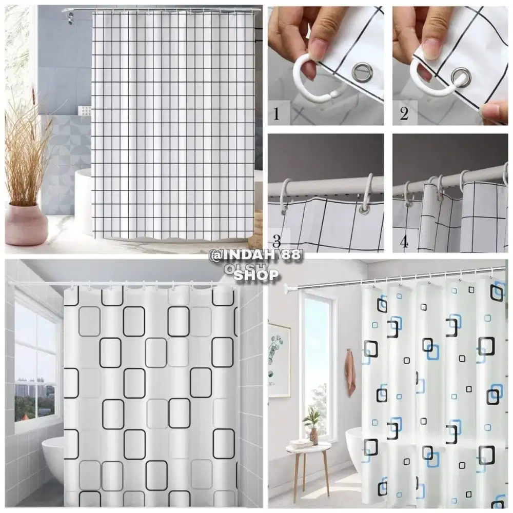 Shower Curtain All Size Premium / Tirai Kamar Mandi
