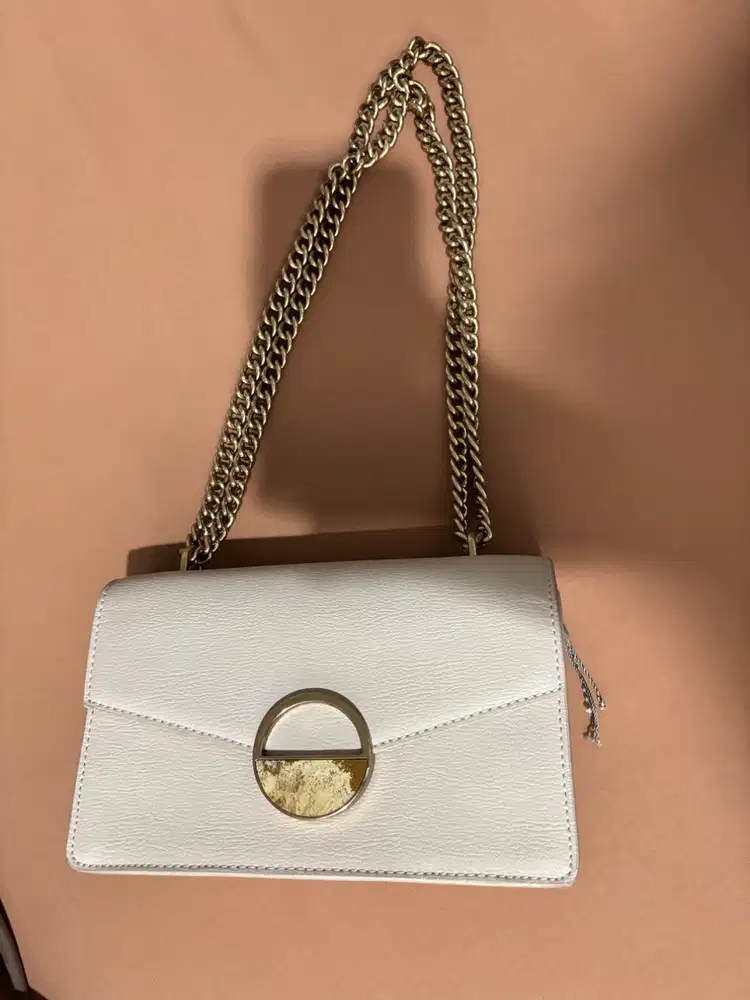 Charles & Keith Stone Embellished Buckle Pink