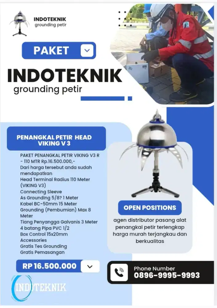 Ahli jasa pasang penangkal petir dan grounding mesin