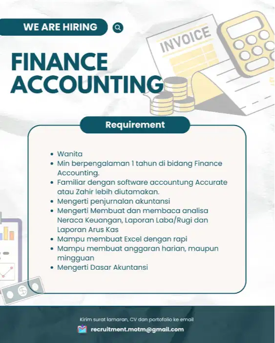 WE ARE HIRING FINANCE ACCOUNTING