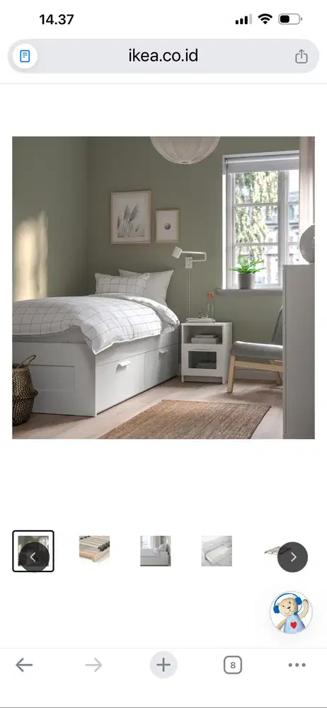 Tempat Tidur IKEA dengan Laci 120 x 200