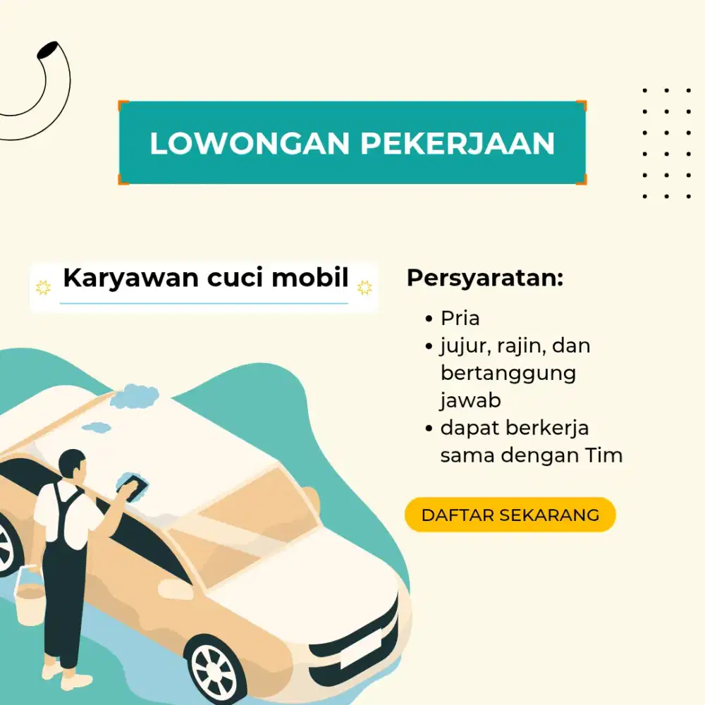 Lowongan kerja karyawan cuci mobil