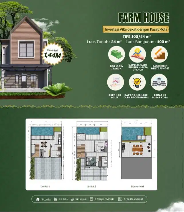 Villa Mewah Konsep Downsloope Dekat Gedung Sate Fasilitas Lengkap