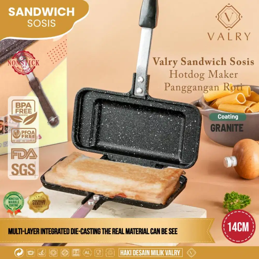 Valry Sandwich sosis maker cetakan kue roti anti lengket wajan pembuat
