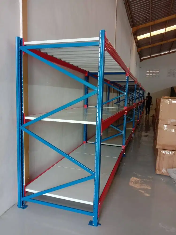 Rak Gudang Heavy Duty Shelving Besi Baja Tahan Beban 1 Ton Perlevel