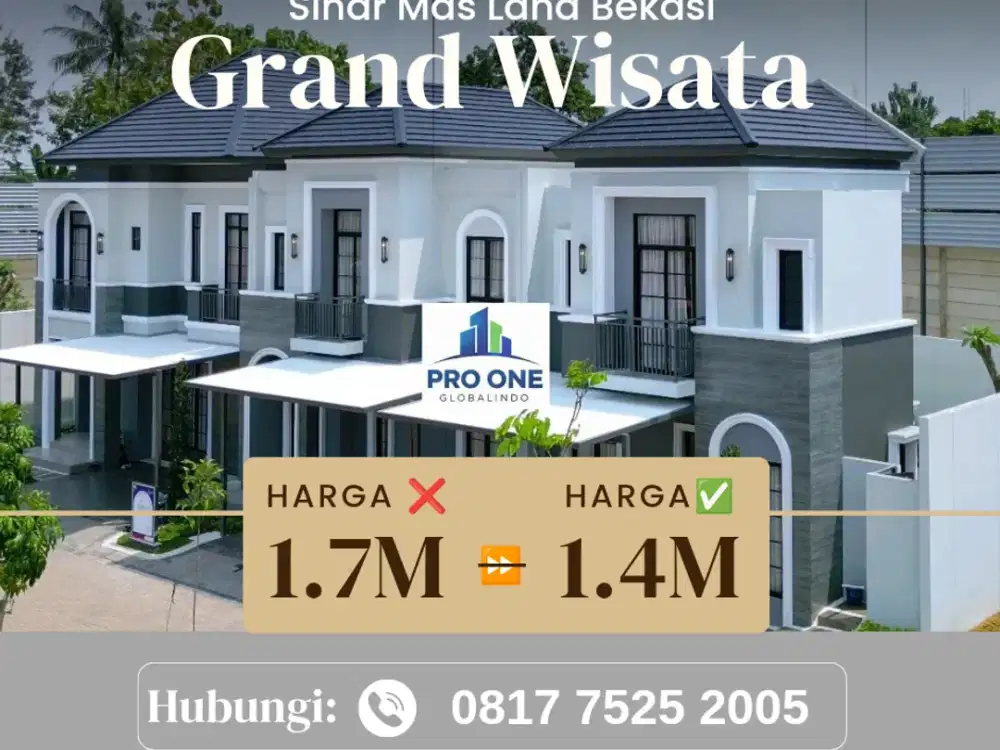[FREE DP 0%] Rumah Grand Wisata Turun Harga Mulai 1.4 M an, Bekasi