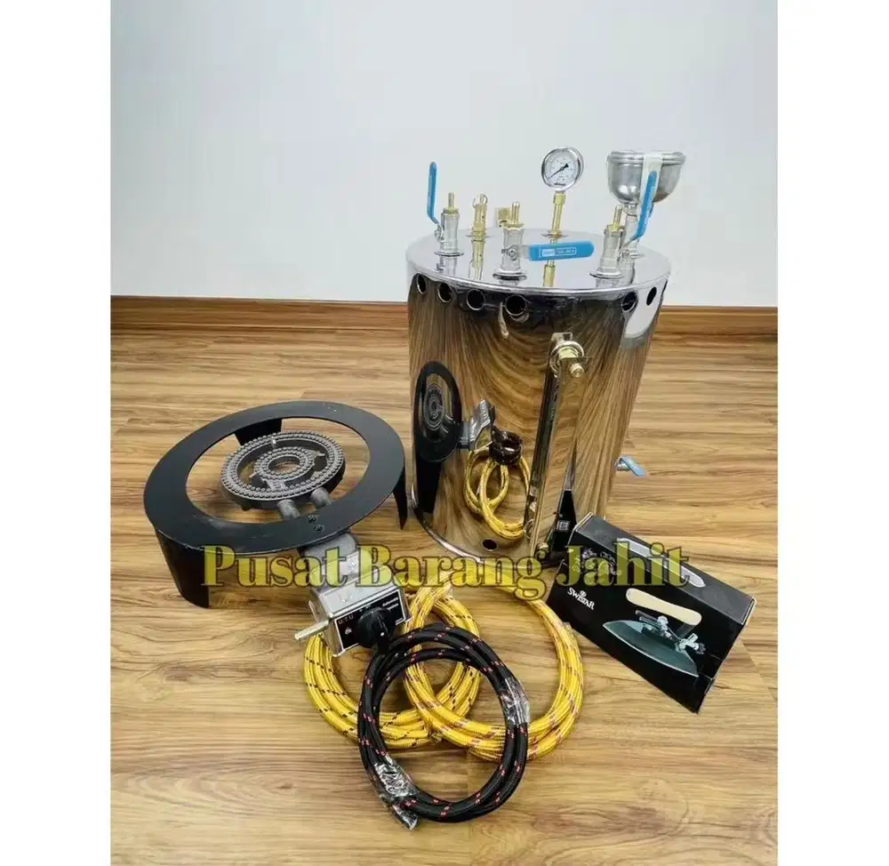 Setrika uap boiler 5 liter 1 setrika untuk konveksi , laundry