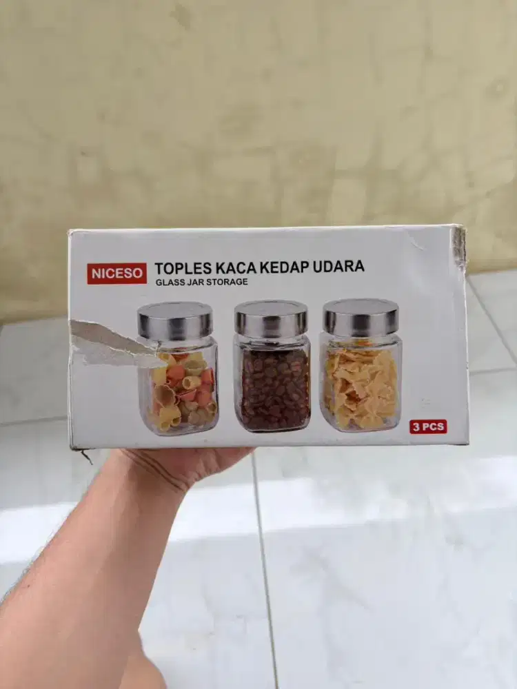 Toples Kaca Kedap Udara NICESO 3 Pcs – Gratis