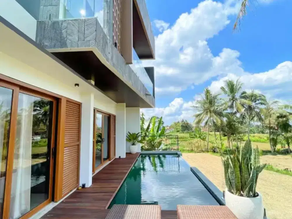Villa Siap Huni Private Pool di Sleman – Fully Furnished, View Sawah & Merapi