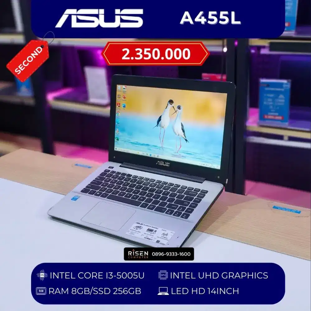 ASUS A455L Intel Core i3-5005U RAM 8GB SSD 256GB HD 14inch Notebook