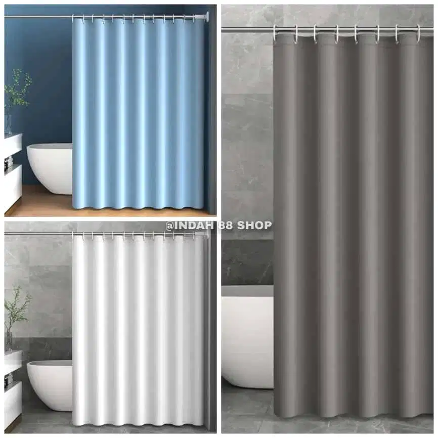 Tirai Shower 180 x 200cm Polos Premium