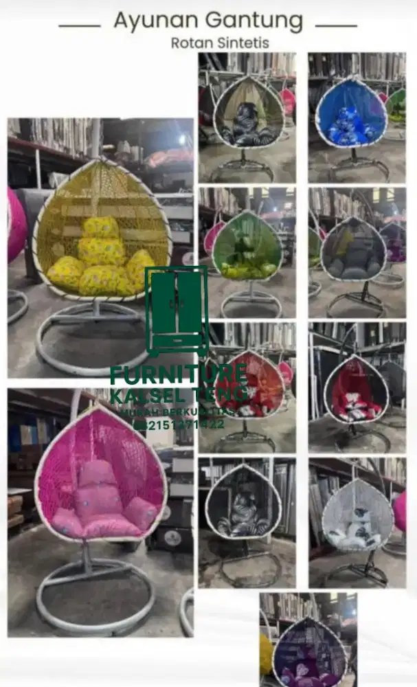 Kursi ayunan berbagai warna