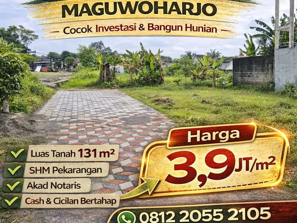 Tanah Jogja Maguwoharjo 700 Meter Jl Raya Tajem Sleman