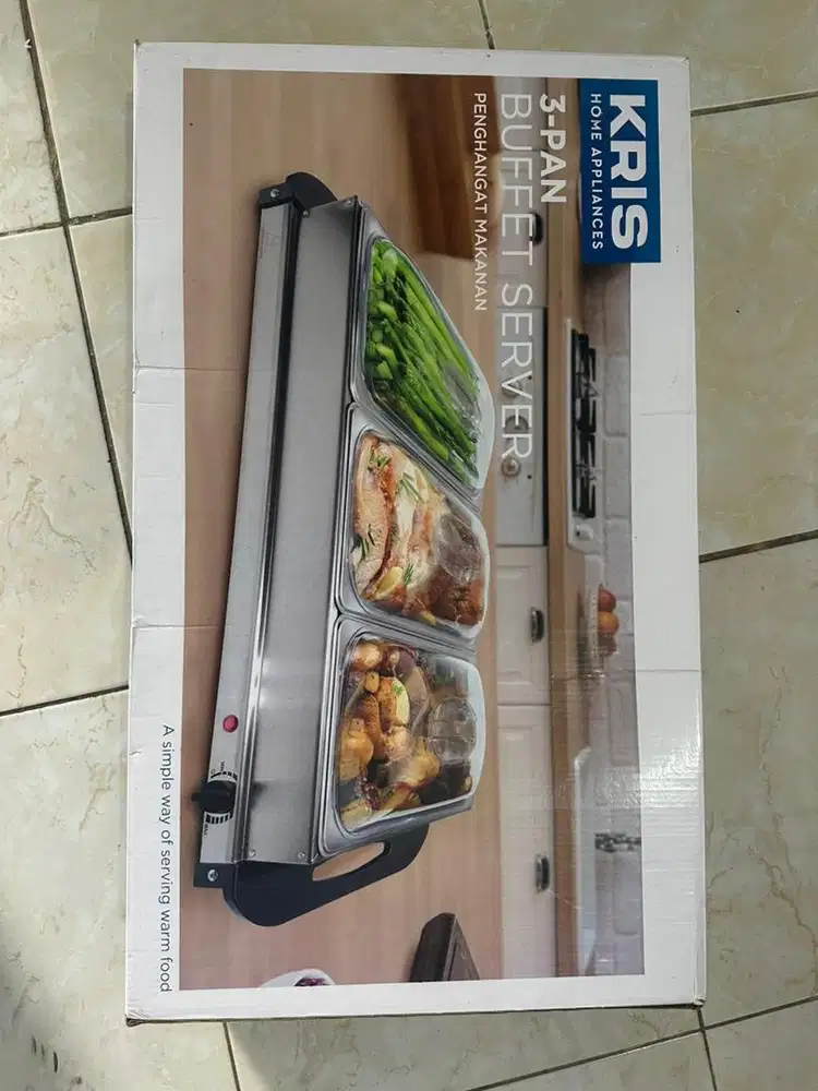 Kris buffet 3 pan (penghangat makanan)