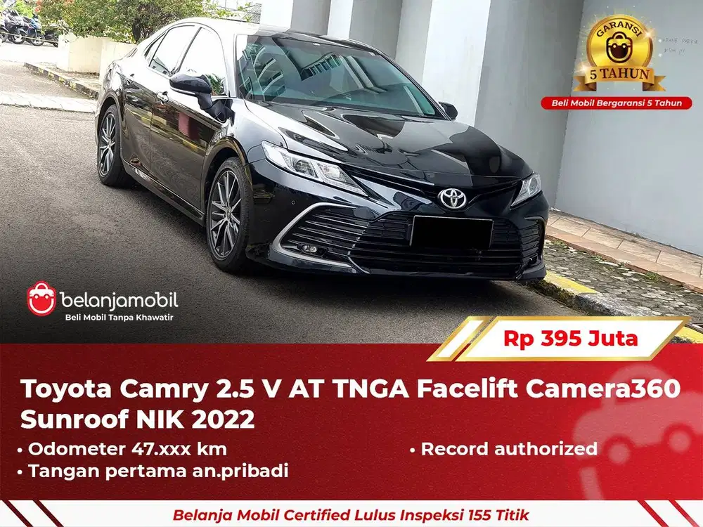 [ GARANSI 5TH ] Toyota Camry 2.5 V AT TNGA Facelift Sunroof 2022 2023