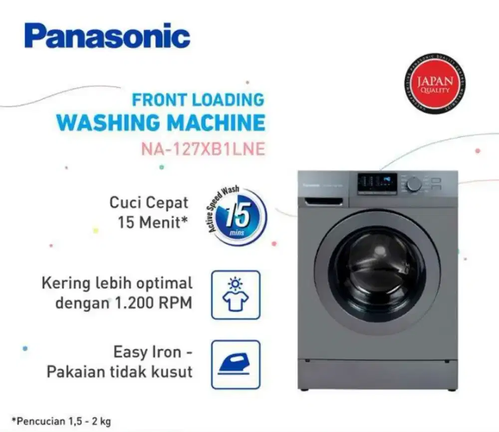 MESIN CUCI PANASONIC 127XB1LNE (FRONT LOADING) 7KG