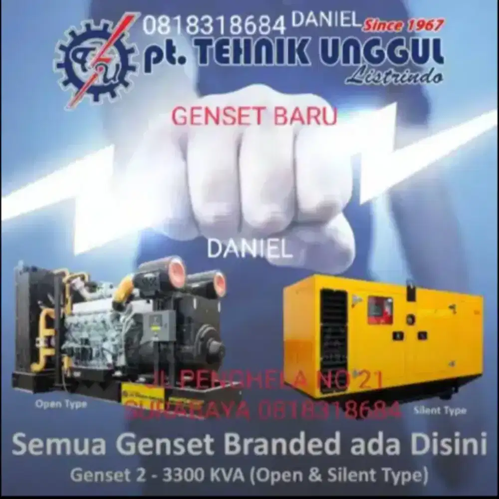 Genset baru 60 kva 80 kva 20 kva 30 kva telepon Daniel Tehnik Unggul