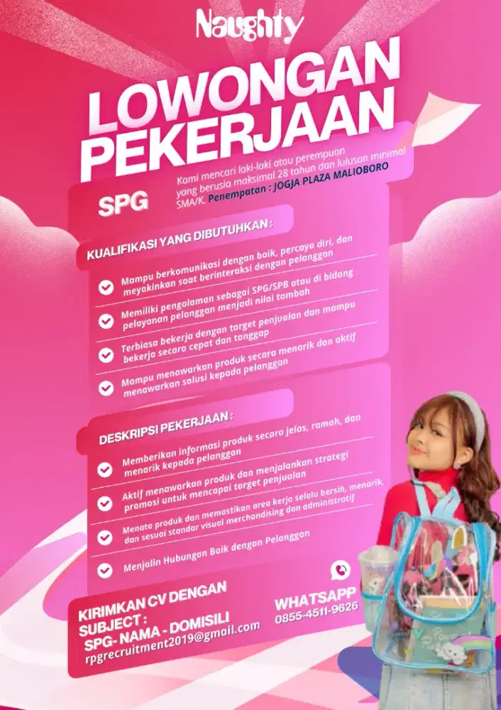 LOWONGAN KERJA SPG/SPB