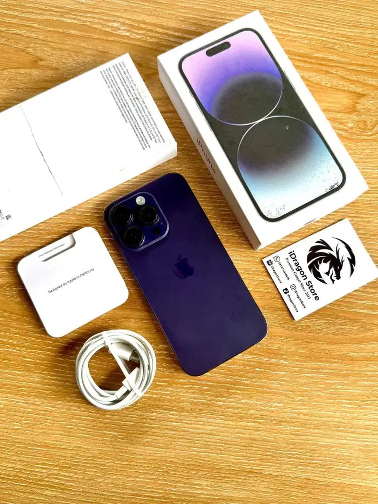 iphone 14 pro 128gb warna deep purple fullset mulus