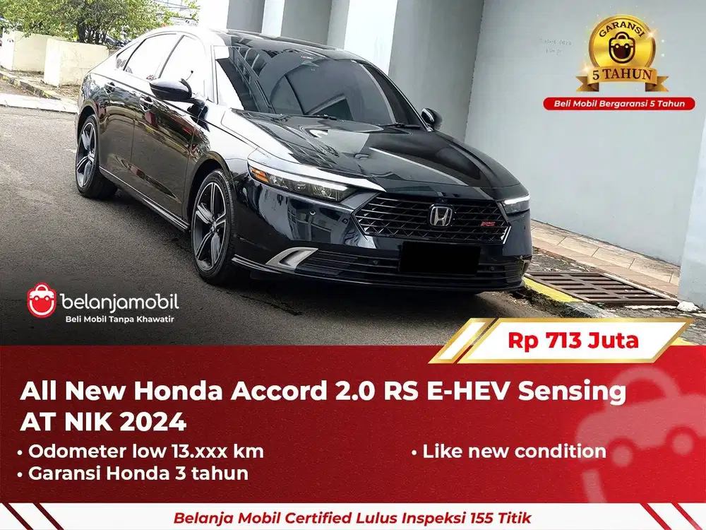 [ KM LOW ] Honda Accord 2.0 RS E-HEV Sensing AT Hitam 2024/2025