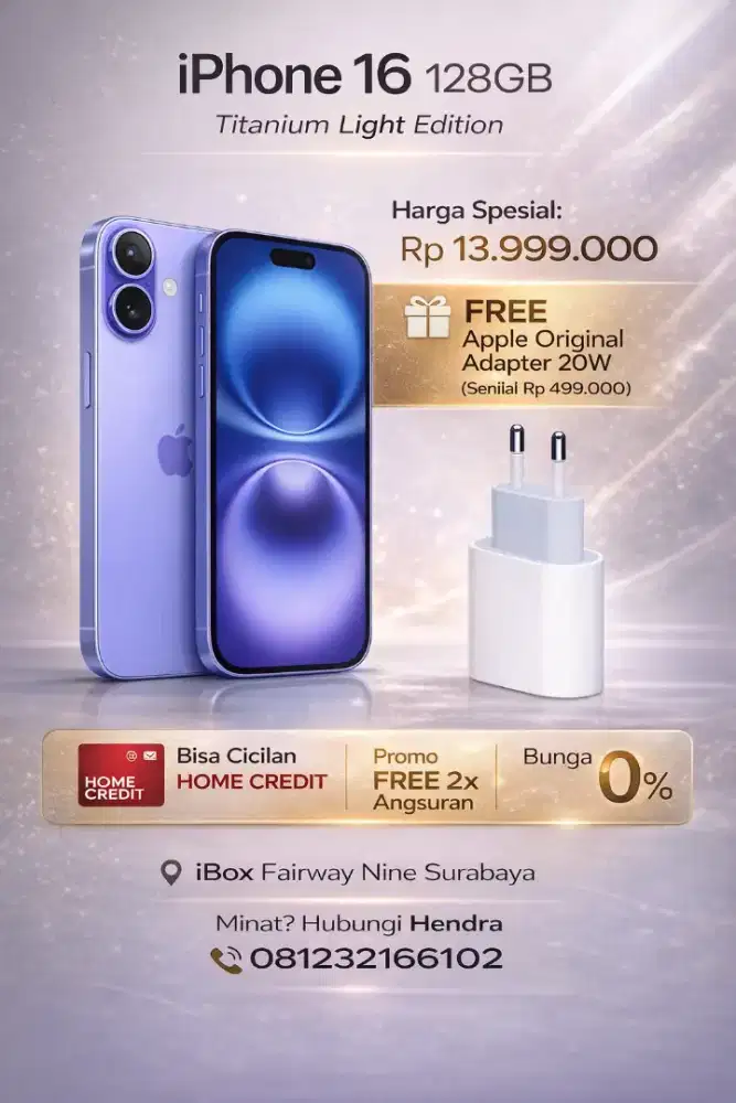 iPhone 16 basic 128 promo free adaptor