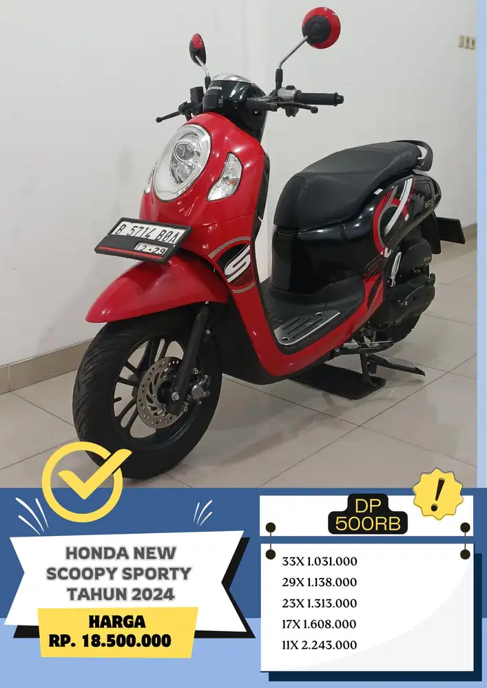 Honda New Scoopy Sporty tahun 2024 Dp 500rb