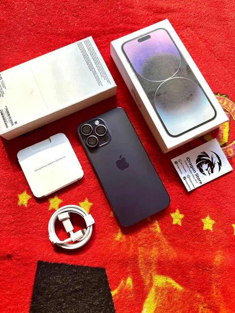 iphone 14 pro max 256gb warna deep purple fullset mulus