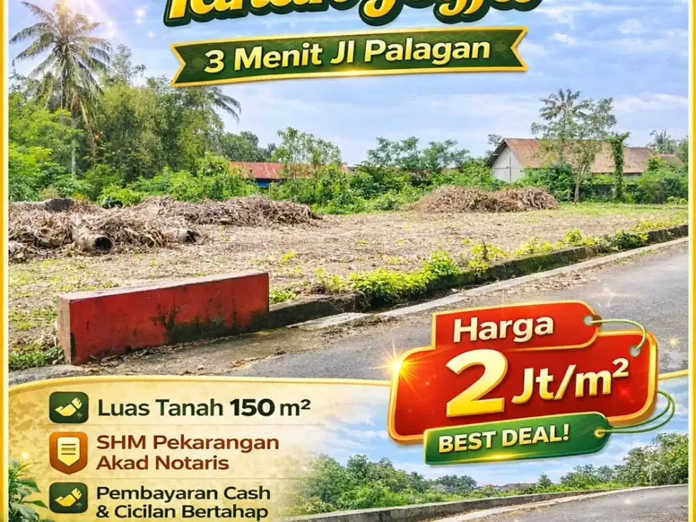 Tanah Jogja Barat Jl Palagan Dekat SMAN 1 Ngaglik