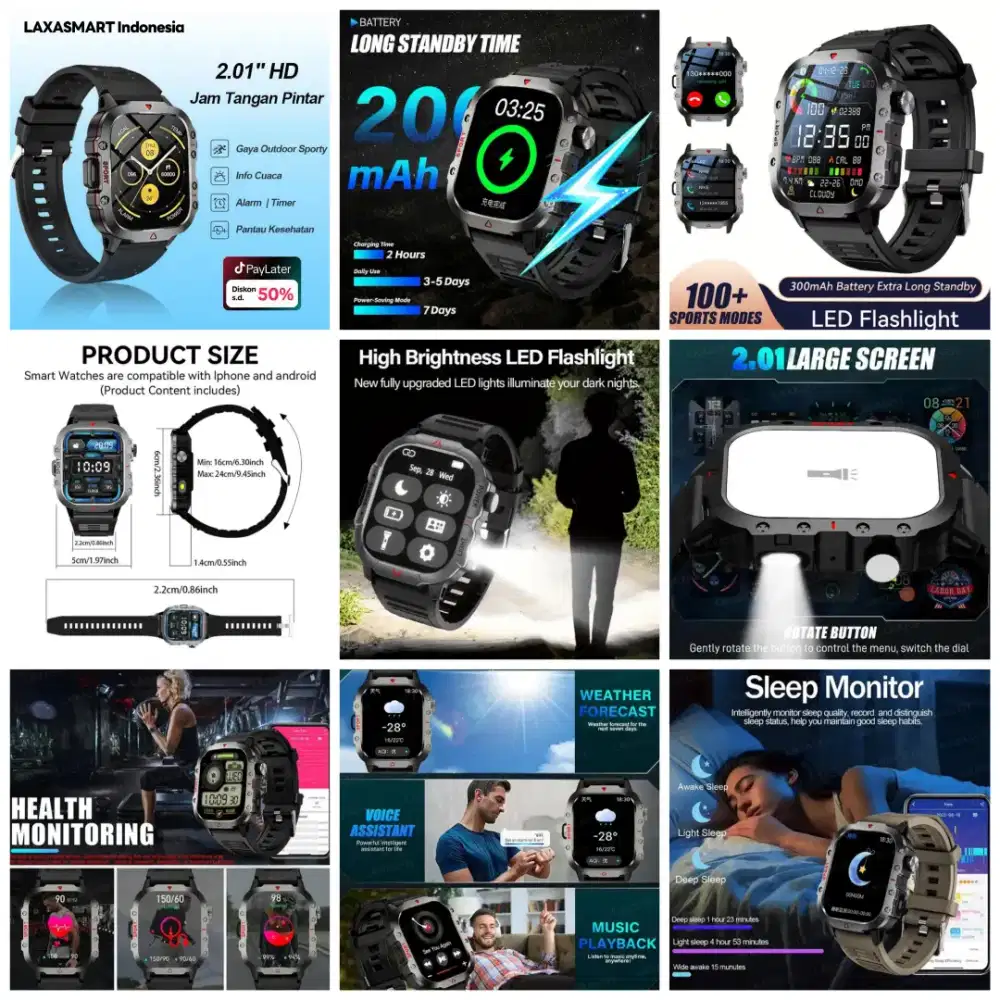 *SMARTWATCH SPORT - Layar Sentuh 2.01 Inch.*