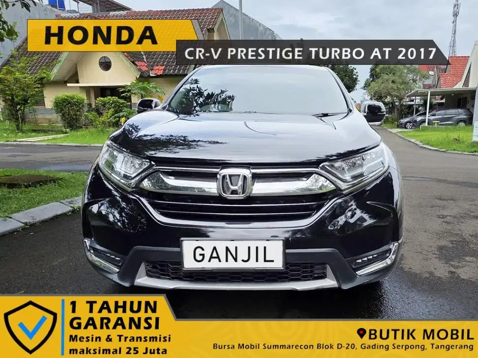 CRV Prestige Turbo AT 2017 Hitam. Low Odo 70rb