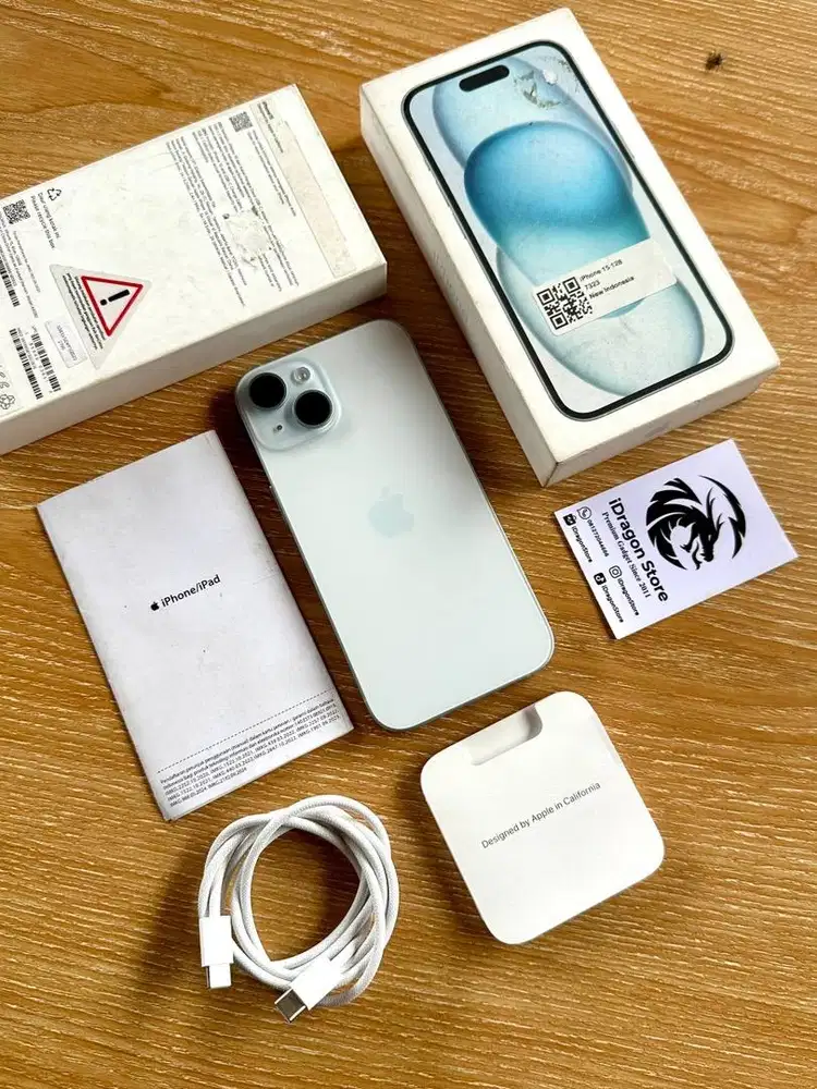 iphone 15 128gb warna blue resmi ibox fullset mulus