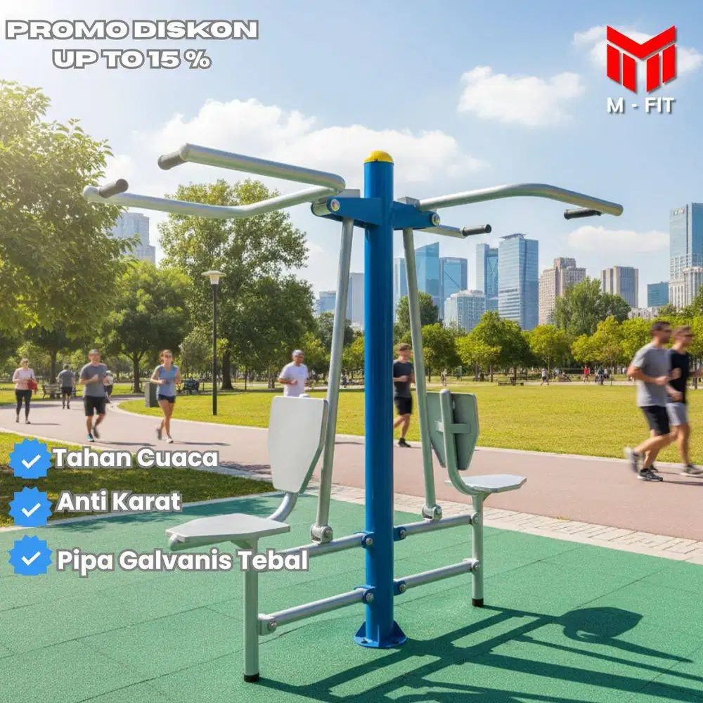 Alat gym taman lat pulldown 2 seat-alat fitness outdoor taman