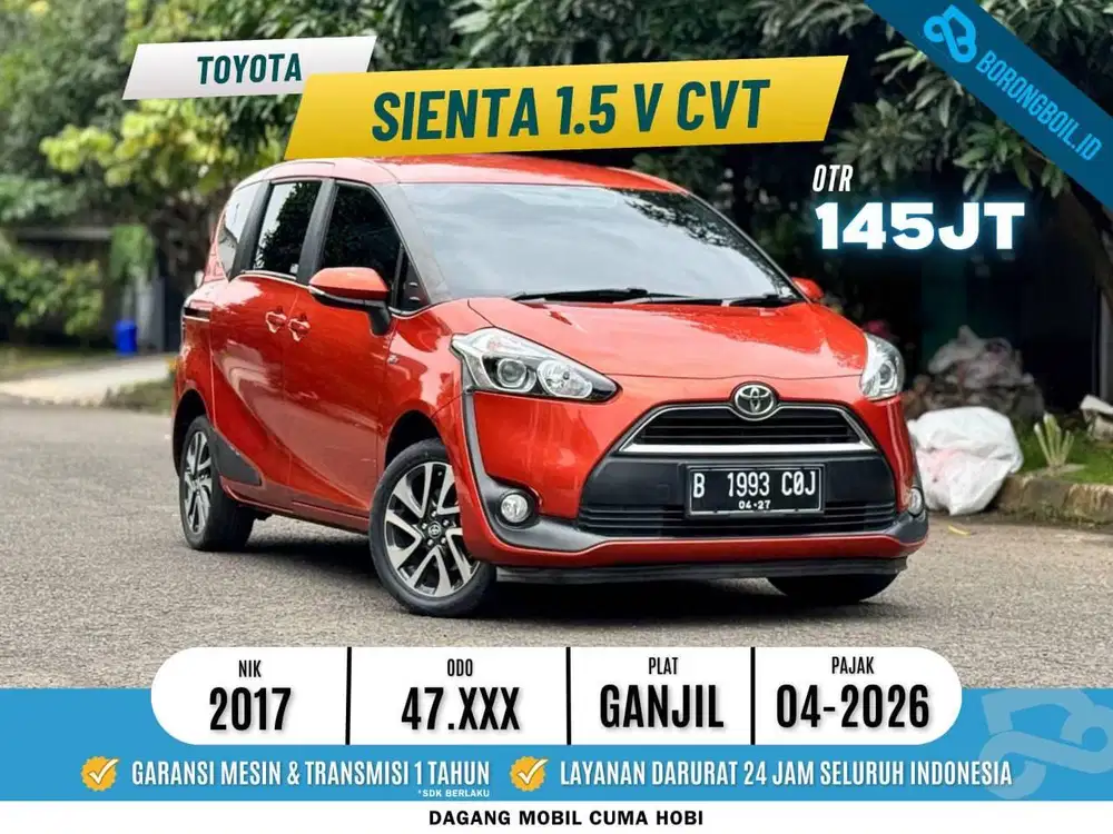 LOW KM!!SIENTA V AT 2017 SIAP PAKAI