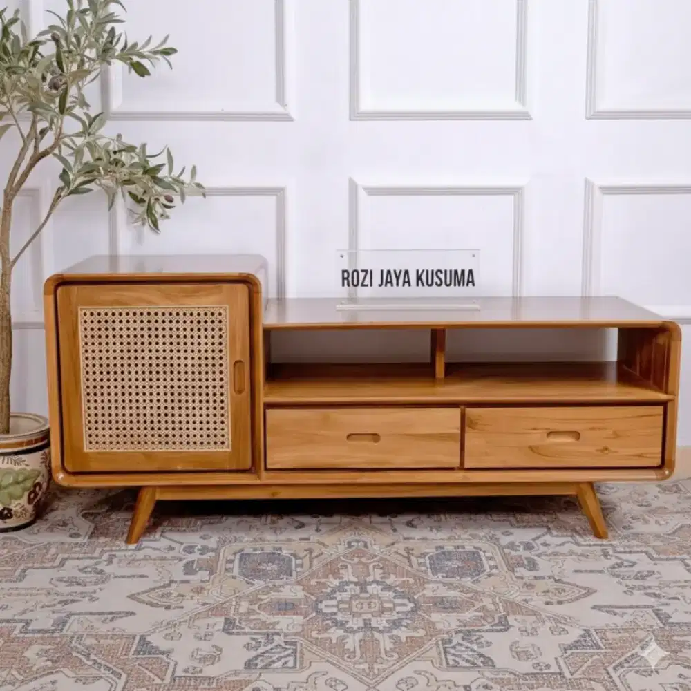 Bufet meja tv kayu jati klasik retro