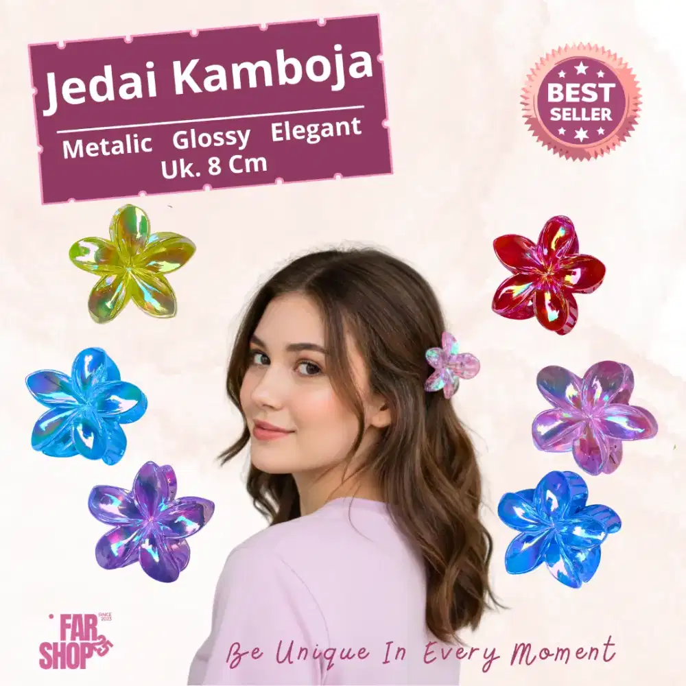Jedai Kamboja Metalik 8 Cm Cantik Glossy Murah Aesthetic Elegan