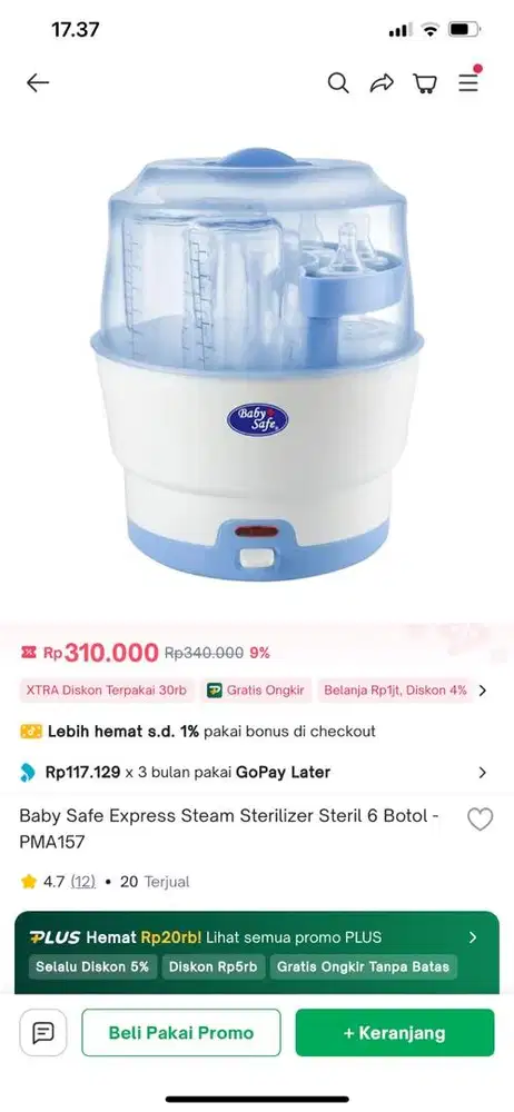 Baby Safe Sterillizer Steril Botol Bayi