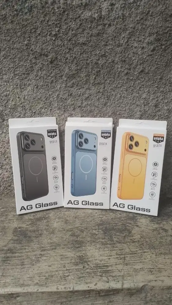 Casing ip unipha ag glass tersedia iphone 11/13/14