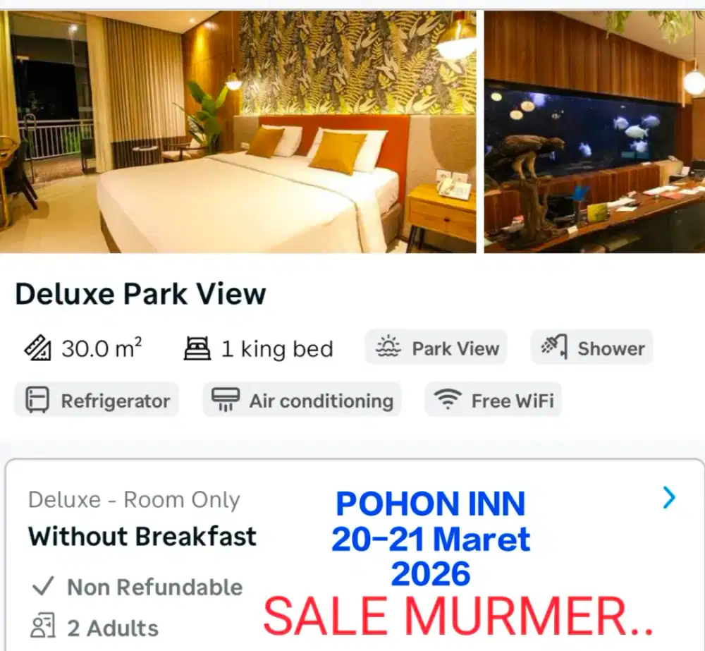 Jual voucher Hotel Pohon Inn Batu- Malang 20-21 Maret 2026