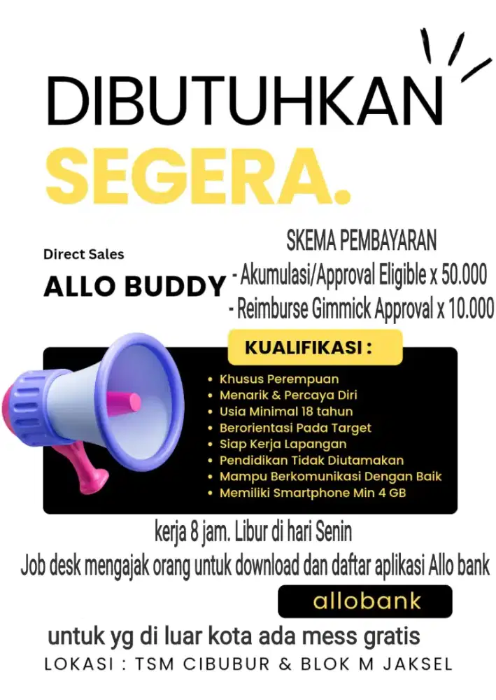 Lowongan SPG Allo bank