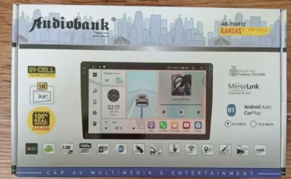 Tape android merk Audiobank, ukuran layar layar 9in, ram 2/64, di dps