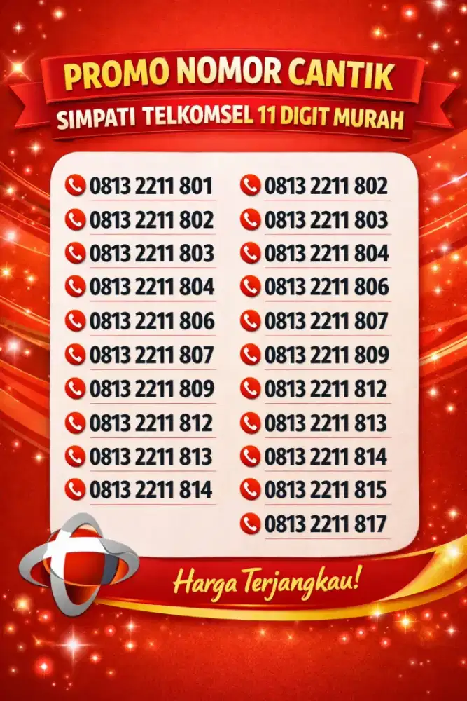 Nomor cantik pilihan telkomsel simpati 11 digit rapih