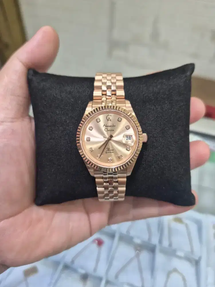 Jam tangan wanita Alexandre Christie 5013LD full rose gold
