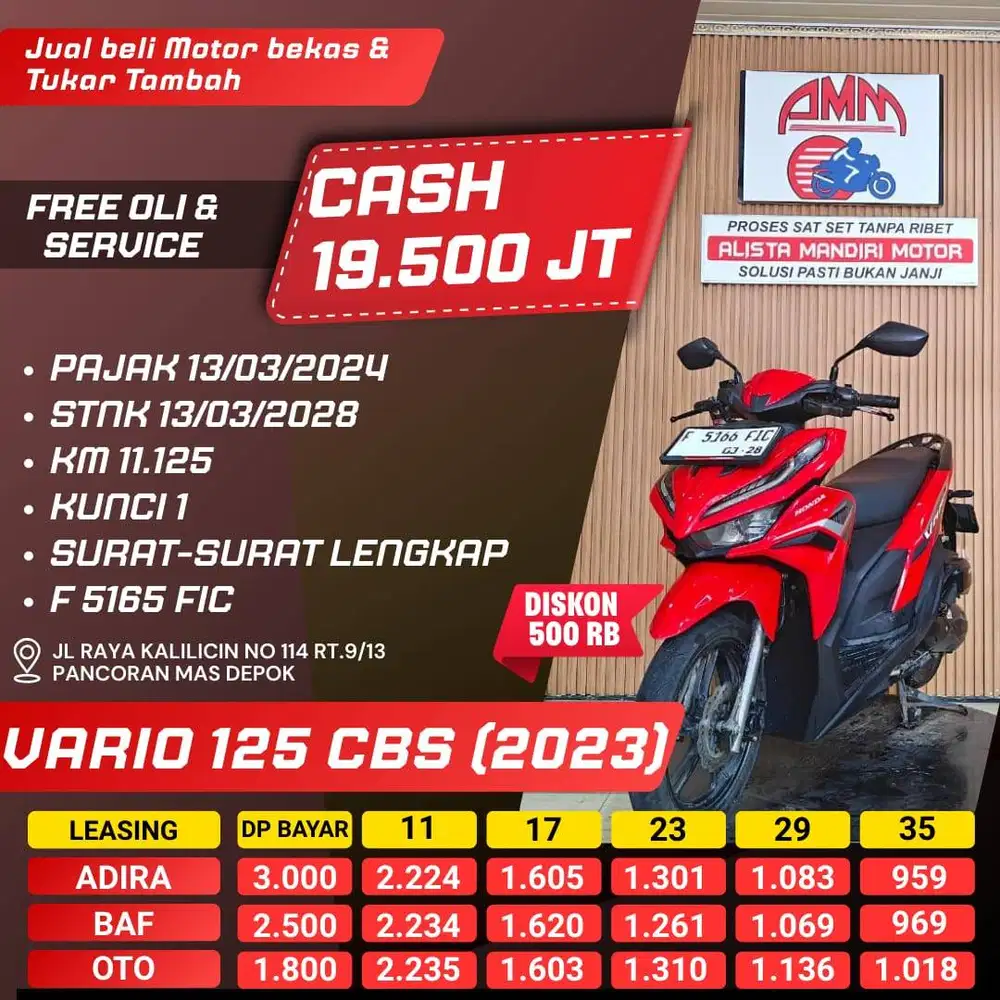 VARIO 125 CBS 2023 CASH KREDIT KREDIVO INDODANA SHOPEELATER ALISTA