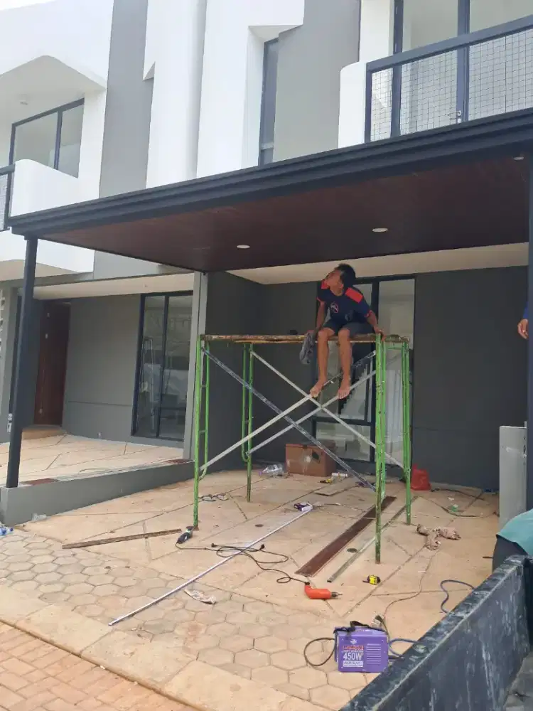 Pemasangan kanopi+plafon pvc