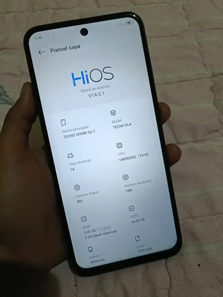 Tecno spark go 1 3/64