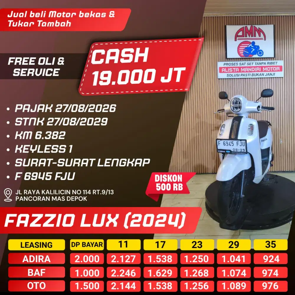 FAZZIO LUX 2024 ISTIMEWA MESIN BODY SEPERTI BARU.. PAJAK HIDUP ON NEGO
